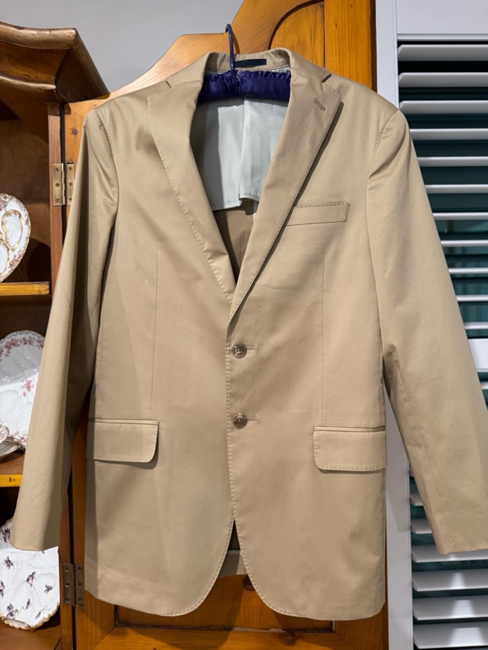 Jos. A. Bank Cotton Blend Tan Blazer Tailored Fit Jacket size 38